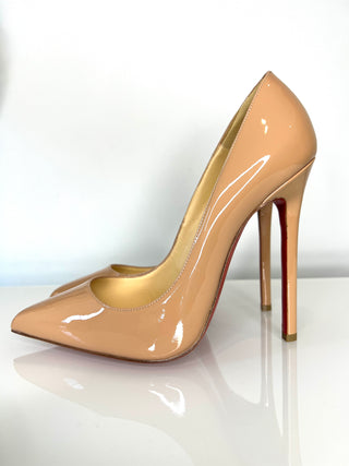 Christian Louboutin Pigalle 120 Nude Patent Leather Heels 40 UK7
