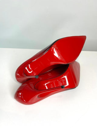Christian Louboutin Kate 100 Degrade Red Black Patent Leather Heels 40.5 UK7.5