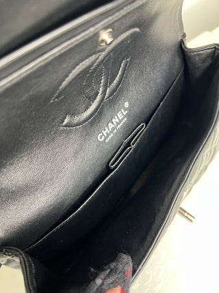 Chanel Preloved Classic Black Patent Leather Medium Double Flab Bag