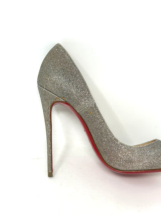 Christian Louboutin So Kate 120 Silver Glitter Pump Heels 38 UK 5