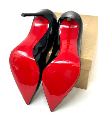 Christian Louboutin Hot Chick 100 Black Patent Leather Pump Heels 38 UK 5