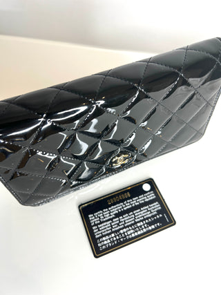 Chanel Preloved Wallet On Chain (WOC) 2019 Black Patent Leather Crossbody Shoulder Bag