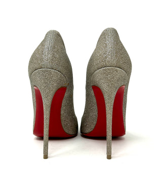 Christian Louboutin So Kate 120 Silver Glitter Pump Heels 38 UK 5