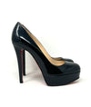 Christian Louboutin Bianca 120 Black Patent Leather Platform Pump Heels 37 UK 4