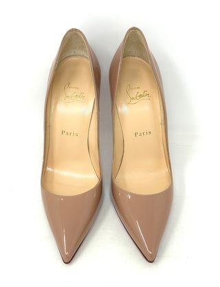 Christian Louboutin So Kate 120 Nude Patent Leather Pump Heels 37.5 UK 4.5