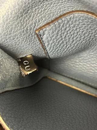 Gucci Bright Brit Blue Grained Leather Shoulder Bag