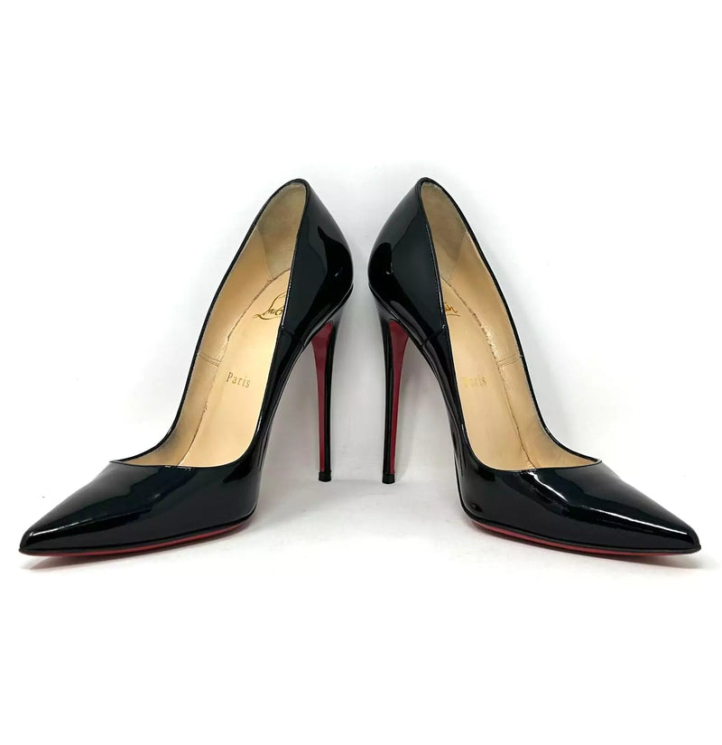 Christian Louboutin So Kate 120 Black Patent Pump Heels 37.5 UK 4.5