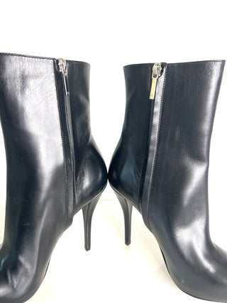 Christian Dior Black Leather Heeled Ankle Boots 37 UK4