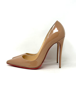 Christian Louboutin So Kate 120 Nude Patent Leather Pump Heels 39.5 UK 6.5