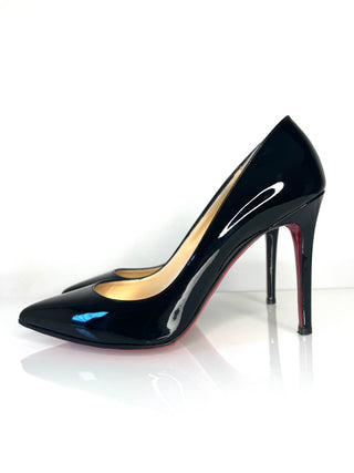 Christian Louboutin Pigalle 100 Black Patent Heels 39.5 UK6.5