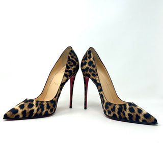 Christian Louboutin So Kate 120 Leopard Print Satin Pump Heels 39 UK 6