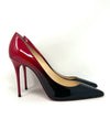 Christian Louboutin Patent Black Red Degrade Pump Heels