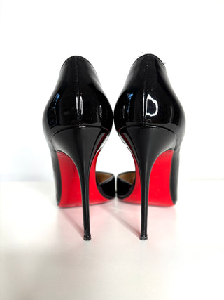 Christian Louboutin Iriza 100 Black Patent Heels 40 UK7