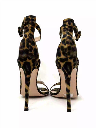 Gianvito Rossi Portofino Leopard Print Sandal Heels 37 UK 4