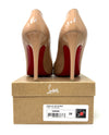 Christian Louboutin Pigalle 100 Nude Patent Leather Pump Heels 39 UK 6