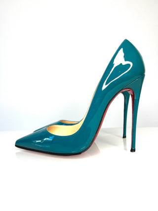 Christian Louboutin So Kate 120 Curacao Patent Leather heels 38.5 UK5.5