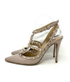 Valentino Garavani Rockstud Nude Patent Leather Ankle Strap Heels 39.5 UK 6.5