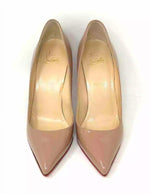 Christian Louboutin Pigalle 100 Nude Patent Leather Pump Heels 40 UK 7