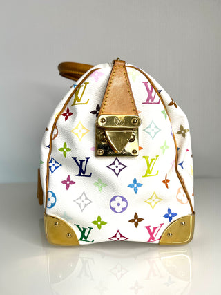 Louis Vuitton Pre-Loved Speedy 30 Multicolour Monogram White Handbag