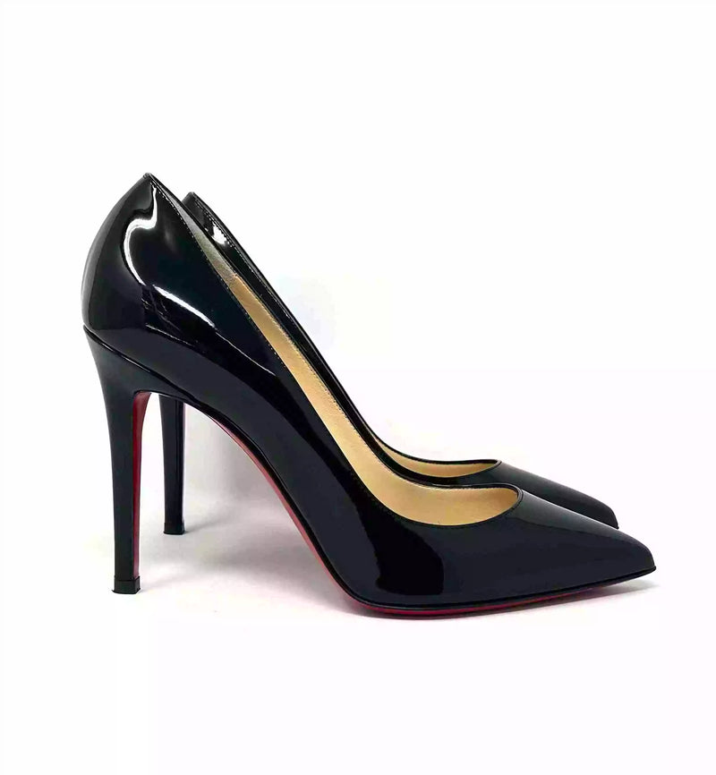 Christian Louboutin Pigalle 100 Black Patent Leather Pump Heels 38.5 UK 5.5