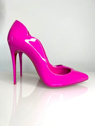 Christian Louboutin Hot Chick 100 Bolerose Pink Patent Leather Heels 36.5 UK3.5