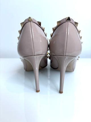 Valentino Rockstud 85 Nude Patent Heels 39 UK6