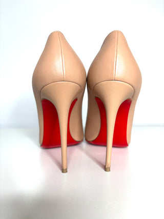 Christian Louboutin Kate 100 Nude Nappa Leather Heels 37.5 UK4.5