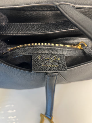 Dior Saddle Bag Black Grained Calfskin Handbag