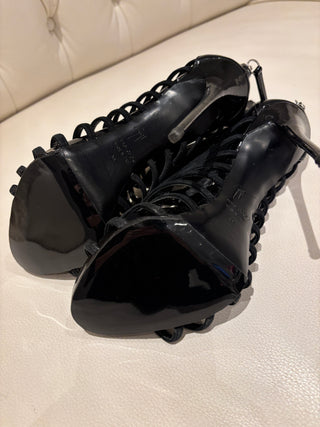 Giuseppe Zanotti Priscilla Black Suede And Patent Leather Gladiator Heels Sandals 39 UK 6