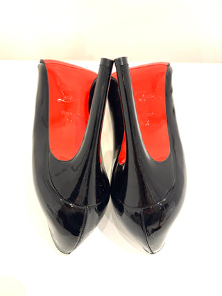 Christian Louboutin Pigalle 100 Black Patent Heels 38.5 UK5.5