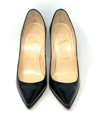 Christian Louboutin Kate 100 Black Patent Leather Pump Heels 37.5 UK 4.5