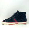 Gucci Tennis 1977 Mens Black Suede Monogram Shearling High Sneakers 40.5 UK 6.5