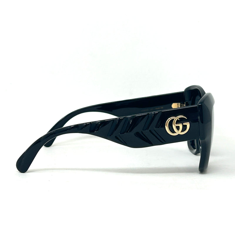 Gucci Black Oversized Cat Eye Shiny Acetate Sunglasses