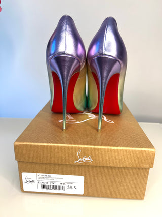 Christian Louboutin So Kate 120 Metallic Multi Degrade Leather Heels 39.5 UK6.5
