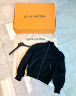 Louis Vuitton Black Monogram Embossed Zip Up Jacket 