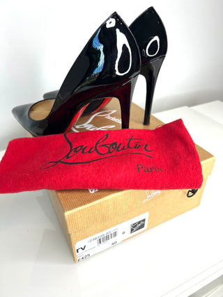 Christian Louboutin Preloved Pigalle 100 Black Patent Heels 40 UK7