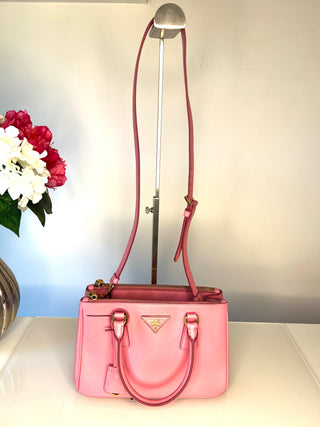 Prada Galleria Small Pink Saffiano Leather Tote Bag