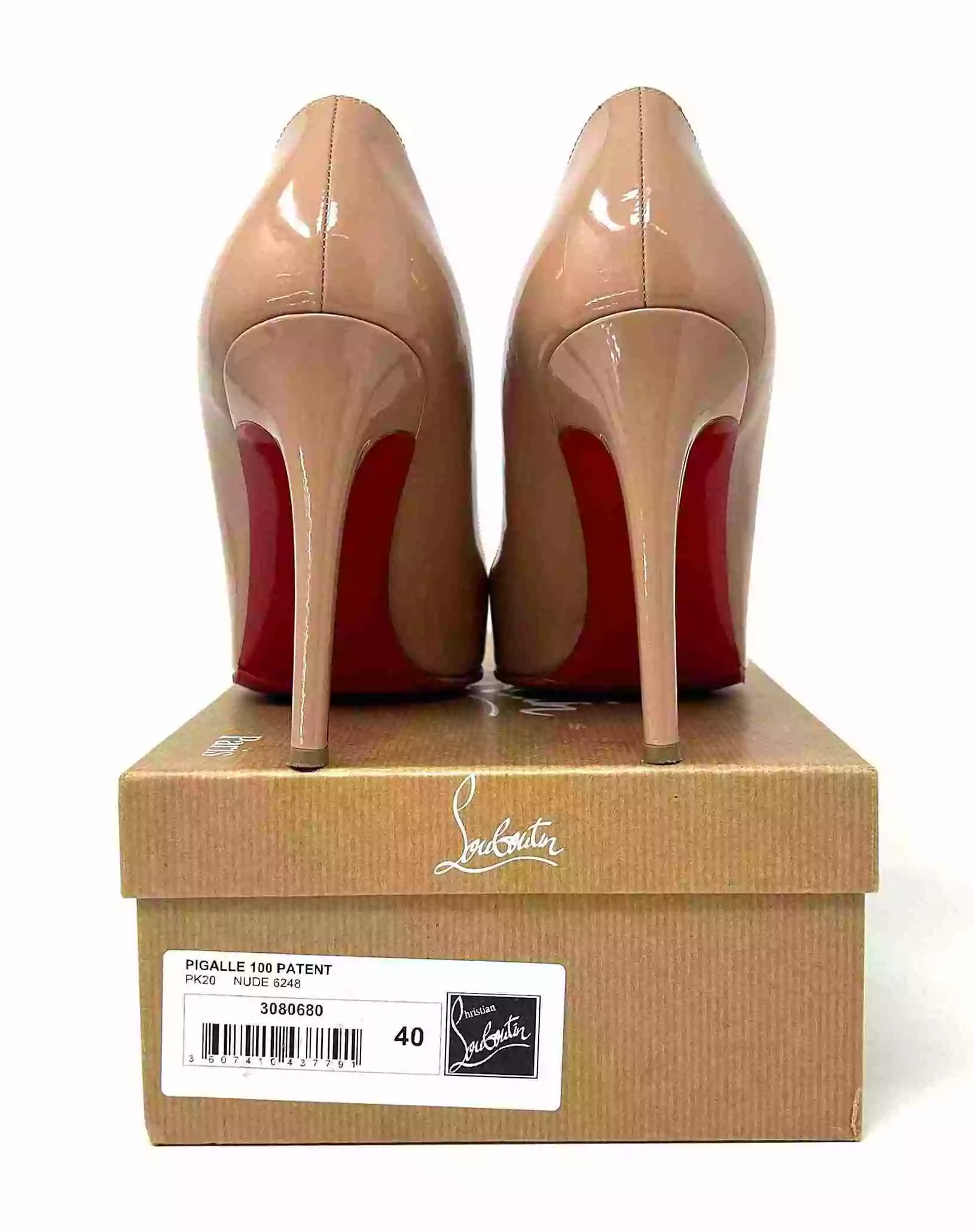 Christian Louboutin Pigalle 100 Nude Patent Leather Pump Heels 40 Christian Louboutin Pigalle 100 Nude Patent Leather Pump Heels 40