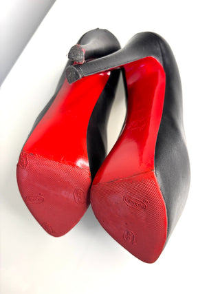Christian Louboutin Preloved Daffodile Platform Black Leather Heels 36.5 UK3.5