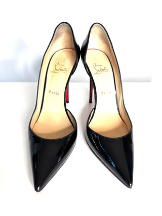 Christian Louboutin Iriza 100 Black Patent Heels 40 UK7