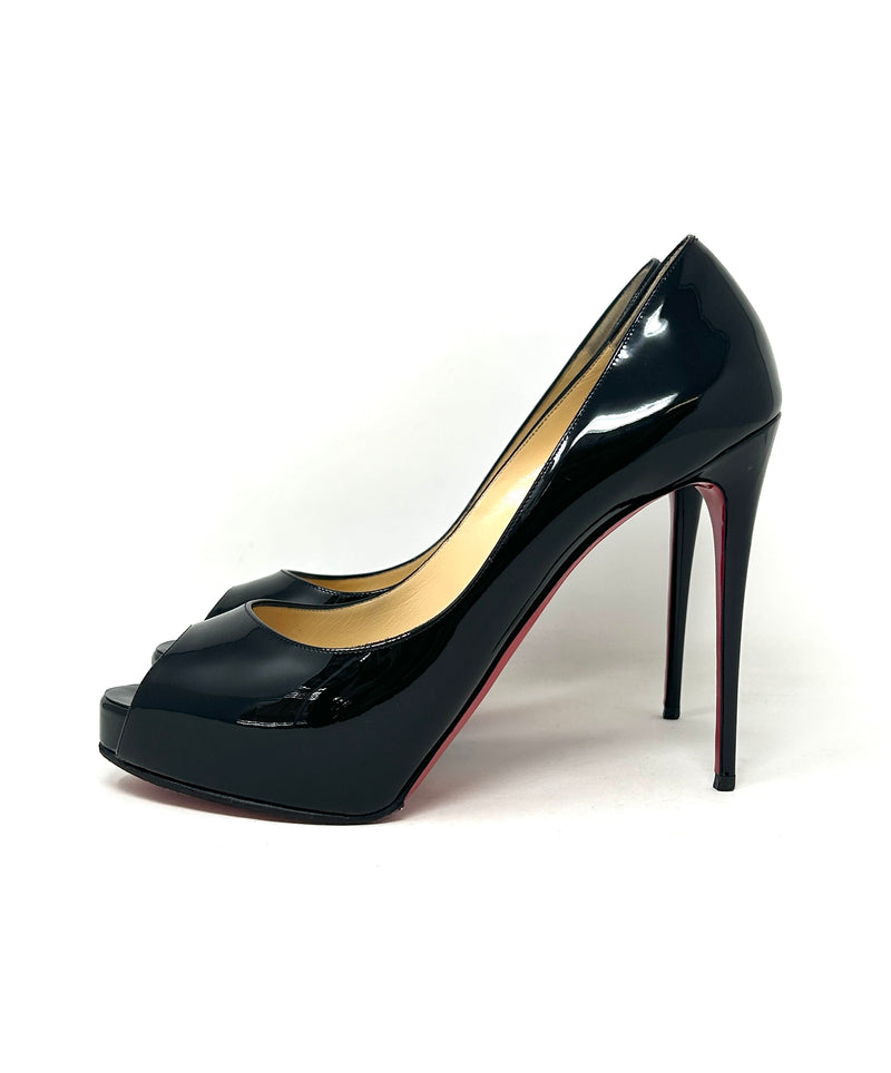 Christian Louboutin New Very Prive 120 Black Patent Leather Heels 40.5 UK 7.5