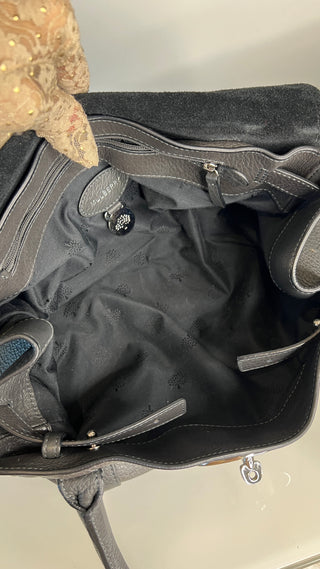 Mulberry Bayswater East West Dark Grey Pebbled Leather Handbag