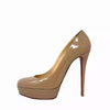 Christian Louboutin Bianca 140 Nude Patent Leather Platform Heels 41 UK 8