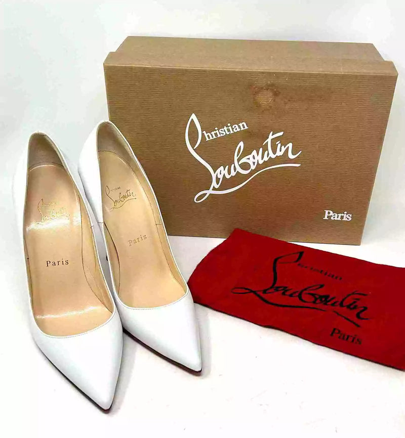 Christian Louboutin So Kate 120 White Leather Pump Heels 38 UK 5