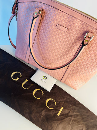 Gucci Microguccissima Blush Pink Leather Tote Bag