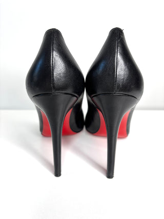 Christian Louboutin Pigalle 100 Black Leather Heels 41.5 UK8.5