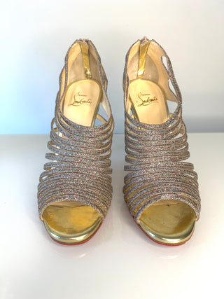 Christian Louboutin Multibrida 100 Multicolour Glitter Strappy Sandals Heels – Size 38.5 UK 5.5