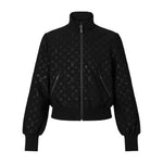 Louis Vuitton Black Monogram Embossed Zip Up Jacket 