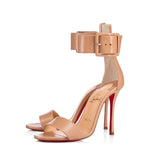 Christian Louboutin Nude Leather Ankle strap Heel Sandals