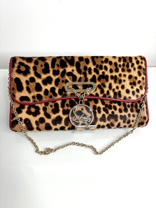 Christian Louboutin Riviera Pony Leopard Clutch Shoulder bag